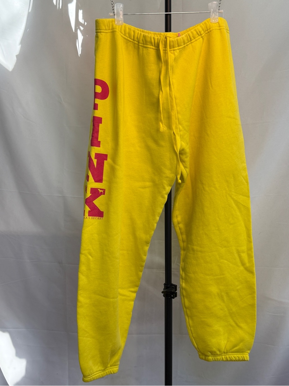 PINK Victoria's Secret Yellow Jogger Sweatpants with Pink Logo